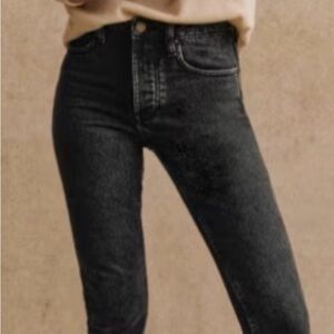 Sezane Classic Black Women's Jeans with Gold buttons size 28